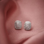 Rectangle Cluster Diamond Earrings, Sterling Silver, 1/2 ct Lab Grown Diamond-6