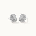 Rectangle Cluster Diamond Earrings, Sterling Silver, 1/2 ct Lab Grown Diamond-3
