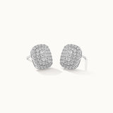 Rectangle Cluster Diamond Earrings, Sterling Silver, 1/2 ct Lab Grown Diamond-3