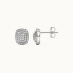 Rectangle Cluster Diamond Earrings, Sterling Silver, 1/2 ct Lab Grown Diamond-7