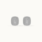Rectangle Cluster Diamond Earrings, Sterling Silver, 1/2 ct Lab Grown Diamond-8