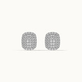 Rectangle Cluster Diamond Earrings, Sterling Silver, 1/2 ct Lab Grown Diamond-8