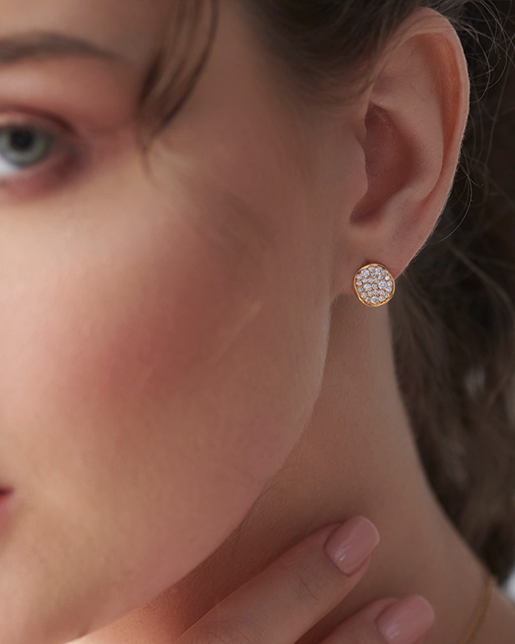 Wave Cluster Diamond Earrings, 14K Gold Vermeil, 5/8 ct Lab Grown Diamond-5