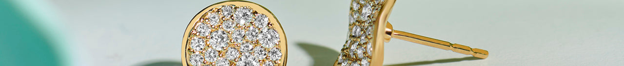 Wave Cluster Diamond Earrings, 14K Gold Vermeil, 5/8 ct Lab Grown Diamond-1