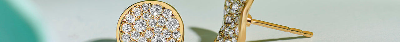 Wave Cluster Diamond Earrings, 14K Gold Vermeil, 5/8 ct Lab Grown Diamond-1