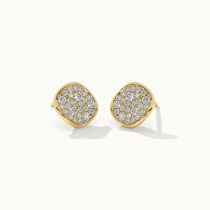 Wave Cluster Diamond Earrings, 14K Gold Vermeil, 5/8 ct Lab Grown Diamond-3