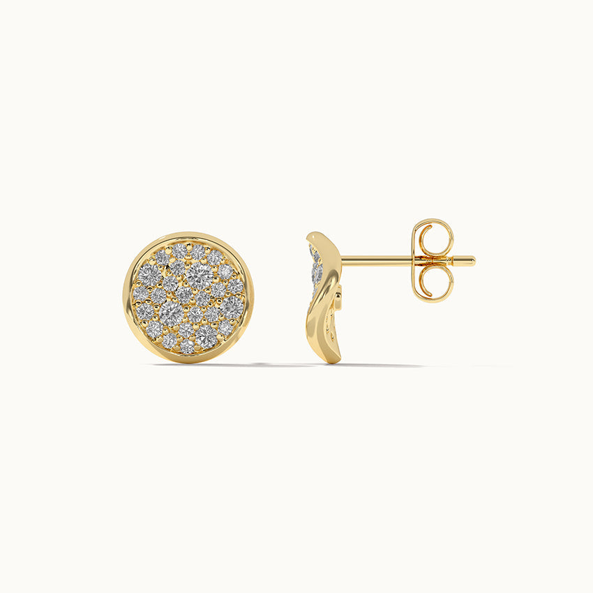 Wave Cluster Diamond Earrings, 14K Gold Vermeil, 5/8 ct Lab Grown Diamond-6