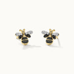 Bumblebee Diamond Earrings, 14K Gold Vermeil, 1/8 ct Lab Grown Diamond-3