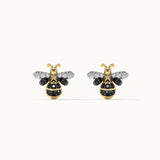 Bumblebee Diamond Earrings, 14K Gold Vermeil, 1/8 ct Lab Grown Diamond-6
