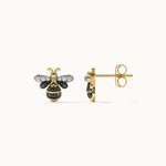 Bumblebee Diamond Earrings, 14K Gold Vermeil, 1/8 ct Lab Grown Diamond-7