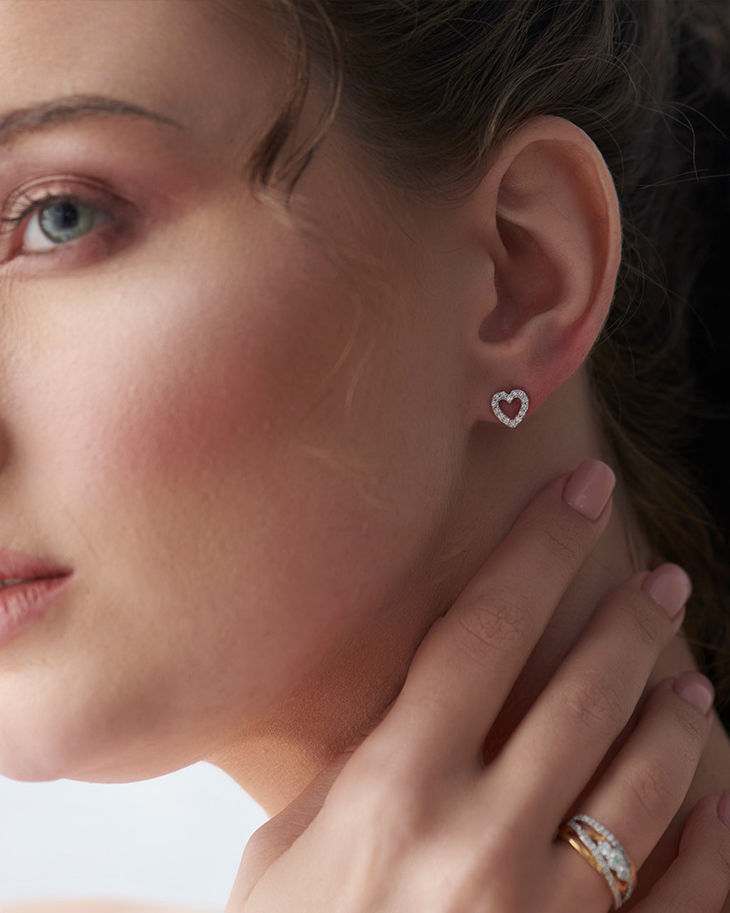 Heart Co Diamond Earrings, 14K Solid Gold, 1/5 ct Lab Grown Diamond-2