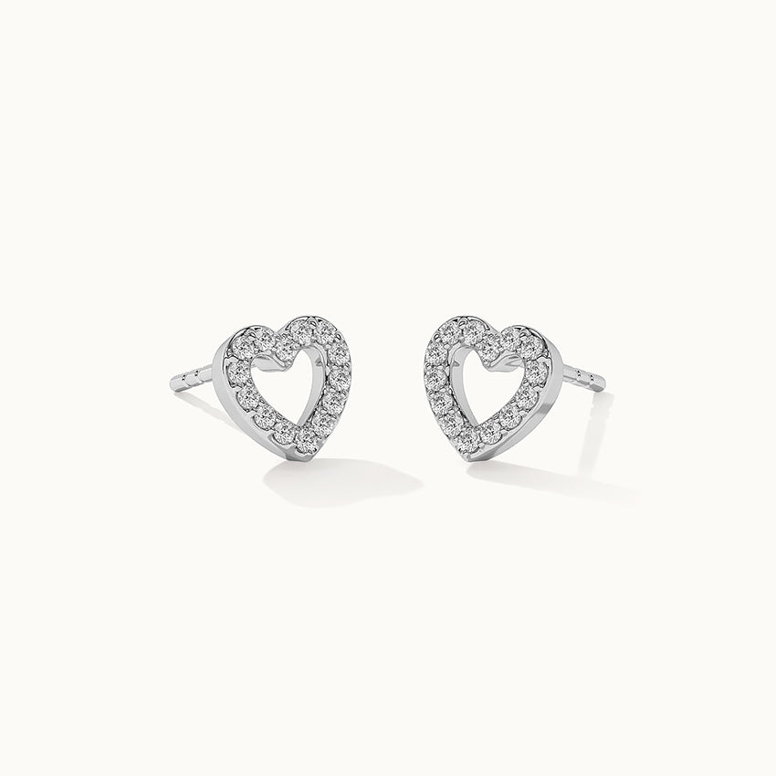 Heart Co Diamond Earrings, Sterling Silver, 1/5 ct Lab Grown Diamond-3