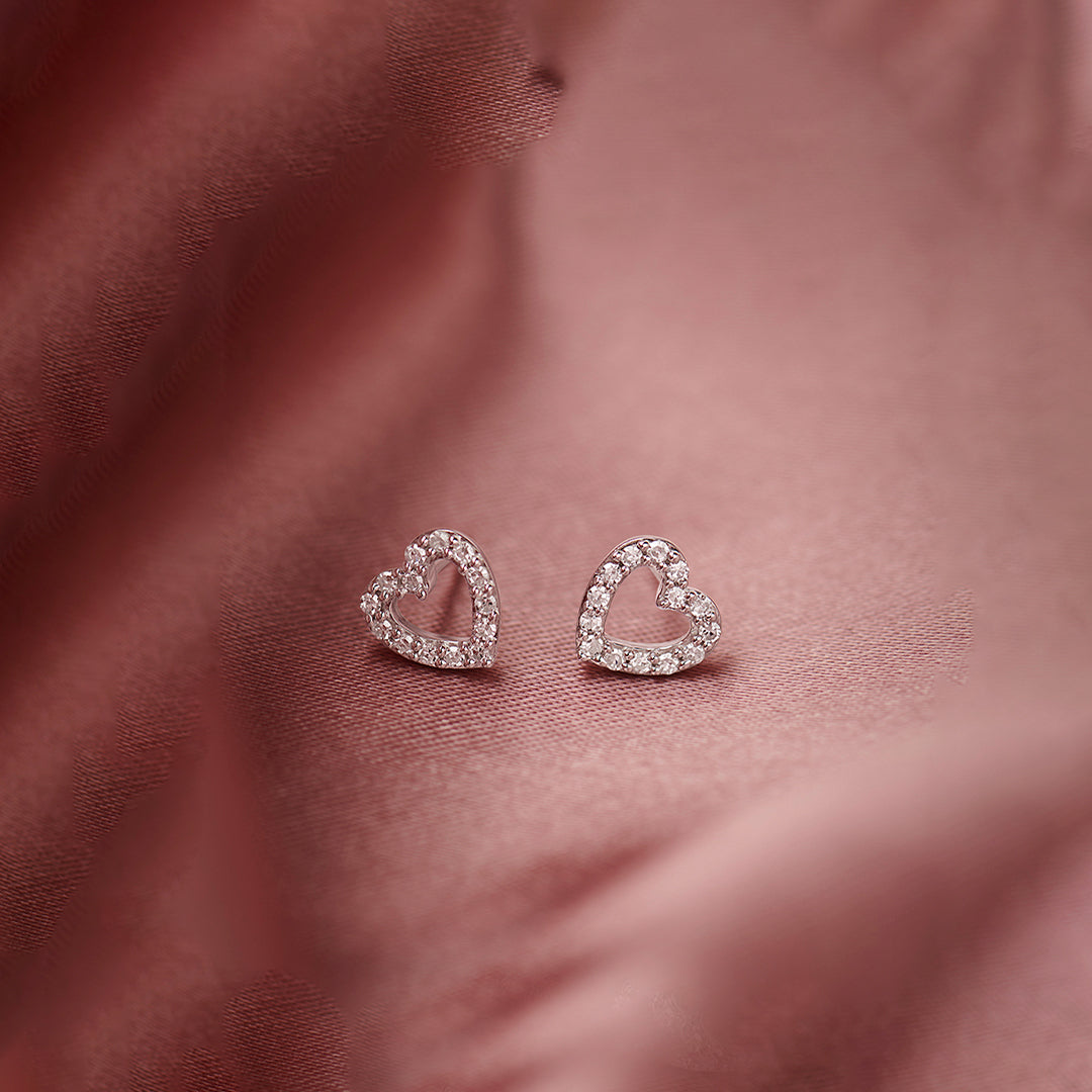 Heart Co Diamond Earrings, Sterling Silver, 1/5 ct Lab Grown Diamond-1