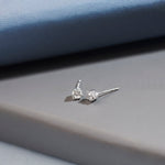 Mini Round Diamond Earrings, Sterling Silver, 1/2 ct Lab Grown Diamond-1