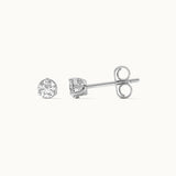 Mini Round Diamond Earrings, Sterling Silver, 1/2 ct Lab Grown Diamond-6