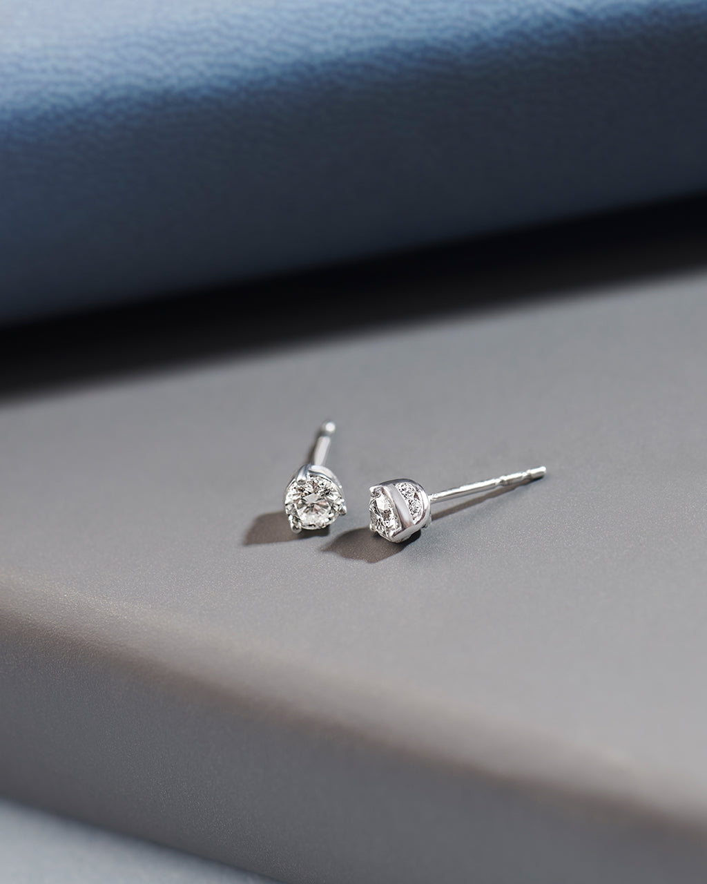 Mini Round Diamond Earrings, 14K Solid Gold, 1/2 ct Lab Grown Diamond-5