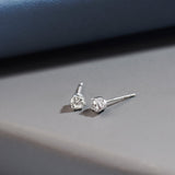 Mini Round Diamond Earrings, 14K Solid Gold, 1/2 ct Lab Grown Diamond-5