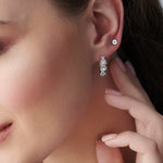 Mini Round Diamond Earrings, Sterling Silver, 1/2 ct Lab Grown Diamond-2