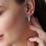 Mini Round Diamond Earrings, 14K Solid Gold, 1/2 ct Lab Grown Diamond-2