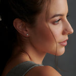 Mini Round Diamond Earrings, 14K Solid Gold, 1/2 ct Lab Grown Diamond-4