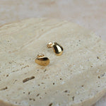 Small Gold Pebble Studs, 10K Solid Gold-3