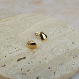 Small Gold Pebble Studs, 10K Solid Gold-3