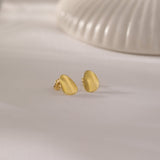 Small Gold Pebble Studs, 10K Solid Gold-4