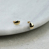 Small Gold Pebble Studs, 10K Solid Gold-4