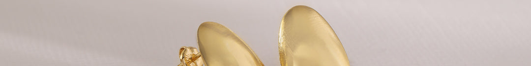 Large Gold Pebble Studs, 10K Solid Gold-1