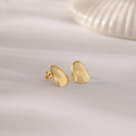 Large Gold Pebble Studs, 10K Solid Gold-1