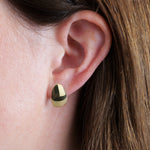 Large Gold Pebble Studs, 10K Solid Gold-3