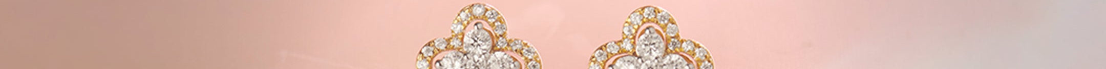 Elegant Clover Diamond Earrings, 14K Gold Vermeil, 1/2 ct Lab Grown Diamond-1