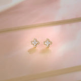 Elegant Clover Diamond Earrings