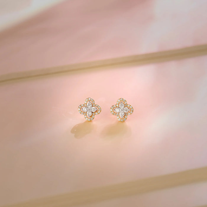 Elegant Clover Diamond Earrings