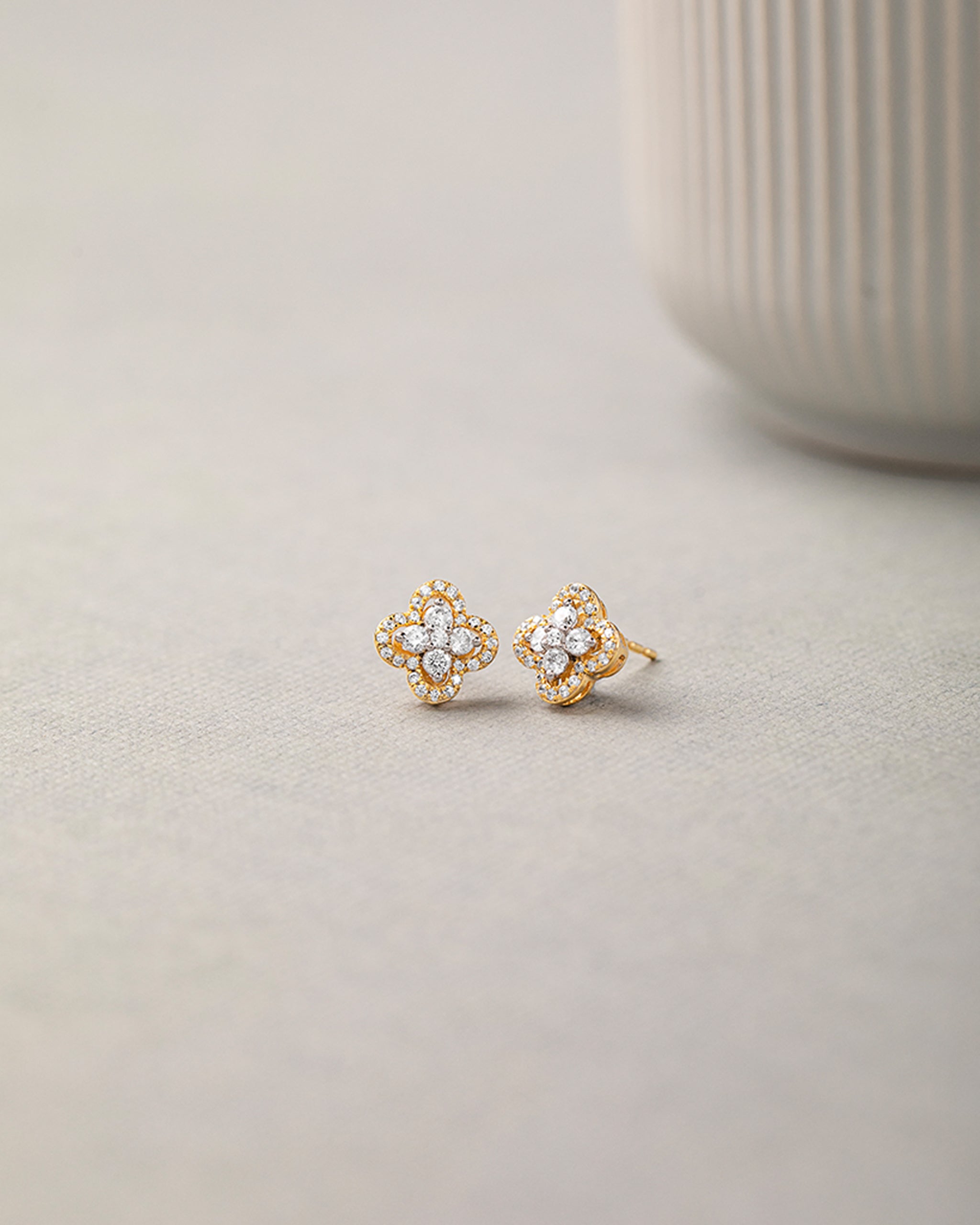 Elegant Clover Diamond Earrings