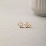 Elegant Clover Diamond Earrings, 14K Gold Vermeil, 1/2 ct Lab Grown Diamond-5