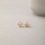 Elegant Clover Diamond Earrings, 14K Gold Vermeil, 1/2 ct Lab Grown Diamond-5