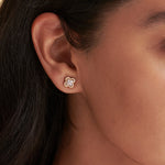 Elegant Clover Diamond Earrings, 14K Gold Vermeil, 1/2 ct Lab Grown Diamond-2