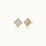 Elegant Clover Diamond Earrings, 14K Gold Vermeil, 1/2 ct Lab Grown Diamond-3