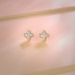 Elegant Clover Diamond Earrings, 14K Gold Vermeil, 1/2 ct Lab Grown Diamond-6