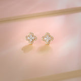 Elegant Clover Diamond Earrings, 14K Gold Vermeil, 1/2 ct Lab Grown Diamond-6