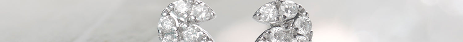 Leafy Small Earrings, Sterling Silver, 1/4 ct Lab Grown Diamond-1