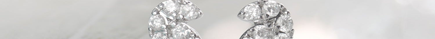 Leafy Small Earrings, Sterling Silver, 1/4 ct Lab Grown Diamond-1