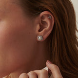 Leafy Small Earrings, Sterling Silver, 1/4 ct Lab Grown Diamond-2