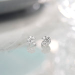 Leafy Small Earrings, Sterling Silver, 1/4 ct Lab Grown Diamond-6