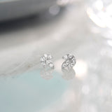 Leafy Small Earrings, Sterling Silver, 1/4 ct Lab Grown Diamond-6