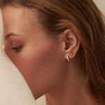 North Star Small Diamond Earrings, 10K Solid Gold, 1/20 ct Lab Grown Diamond-2