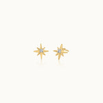 North Star Small Diamond Earrings, 10K Solid Gold, 1/20 ct Lab Grown Diamond-3