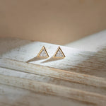 V Small Diamond Earrings, 10K Solid Gold, 1/6 ct Lab Grown Diamond-1