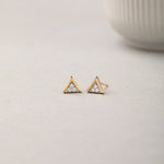 V Small Diamond Earrings, 10K Solid Gold, 1/6 ct Lab Grown Diamond-5